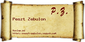 Peszt Zebulon névjegykártya